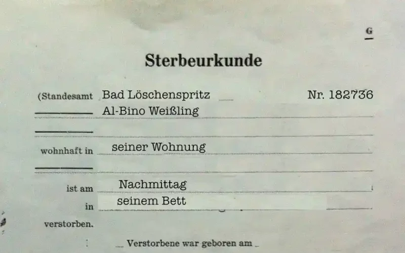 Sterbeurkunde