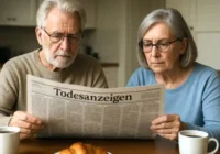 Ehepaar liest Todesanzeigen