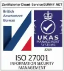 ISO 27001 Zertifizierungslogo von Bunny.net