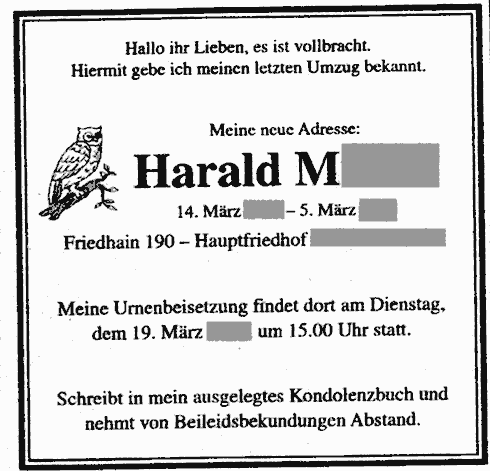 Der letzte Umzug